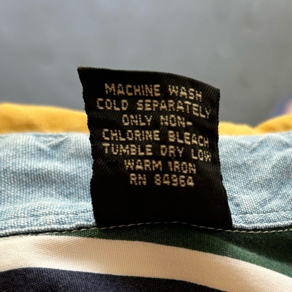 STRUCTURE 90’s Fashion Retro Color Block Stripe Printed Loose Long Sleeve Shirt - Picture 8 of 10